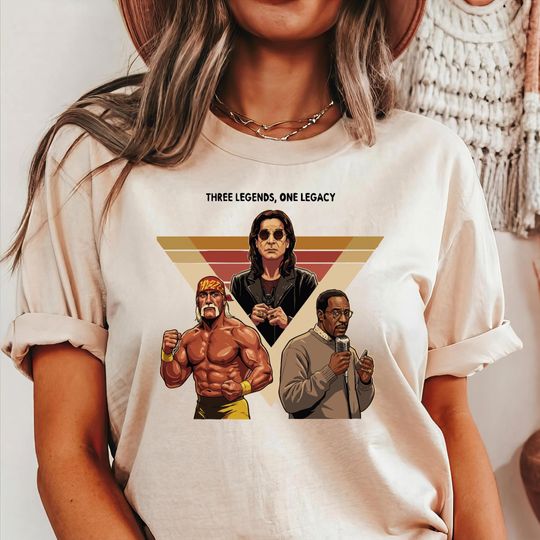 Three Legends One Legacy Shirt Hulk Hogan Ozzy Osbourne Malcolm Tribute Tee Memorial Graphic 80s Icons RIP Gift Unisex