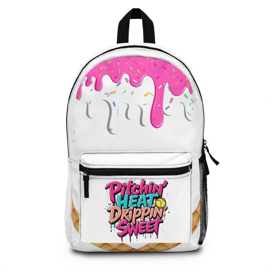 Ice Cream Themed Backpack, Fun Snack Pack, Kids Backpack, Trendy School Bag, Summer Accessory, Unique Gift Idea