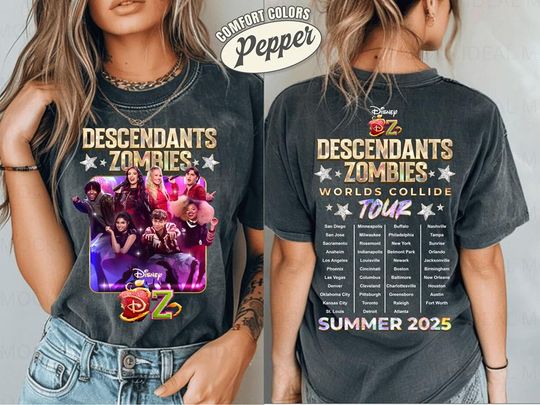 Descendants Zombies World Collide Tour Shirt, The Rise Of Red Characters, Descendants Team Shirt, Summer Music Festival 2025