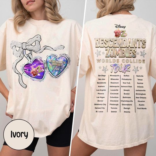 Descendants Zombies World Collide Tour Comfort T-Shirt, The Rise Of Red Characters Shirt, Summer Music Festival 2025 Tee, Descendants Shirt