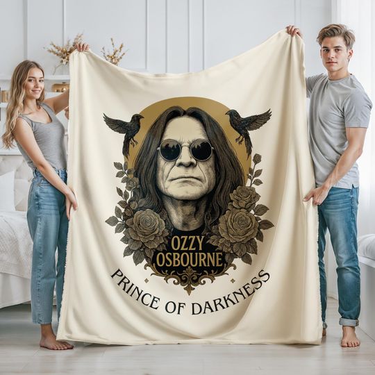 Ozzy Osbourne Blanket - RIP Prince of Darkness Tribute Fleece Blanket for Music Fans