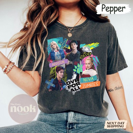 Disney Zombies 4 Movie Characters Shirt, Zed Addison Nova Victor Tee, Disney Channel Zombies 2025 Shirt, Family Disney Trip Matching Tee
