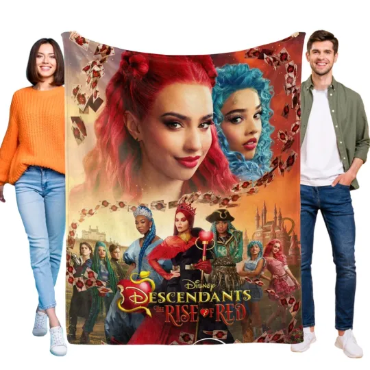 Descendants Red Flannel Blanket Soft Bed & Sofa Throw