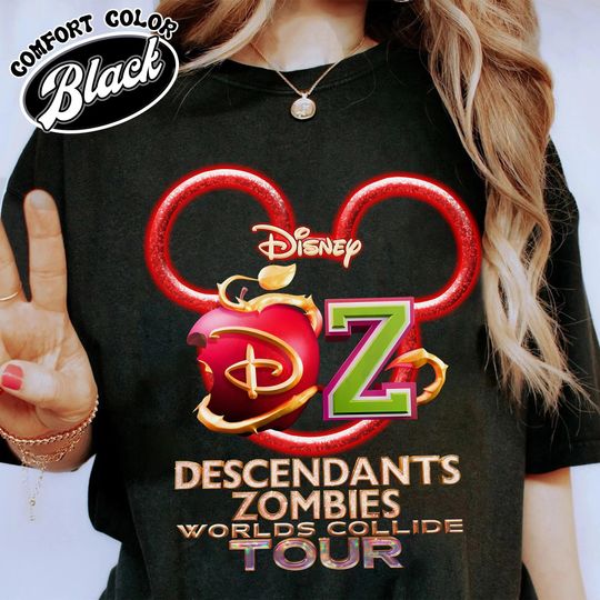 Disney Descendants Zombies Worlds Collide Tour Summer 2025 Logo Concert T-Shirt, Disney Zombies Tour Summer Music Festival, Disney Zombies 4