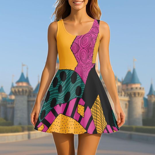 Sally Skater Dress Costume, Disneybound Sally Outfit, Sally Running Dress For Women, RunDisney Halloween Dress, Spooky Park Merch