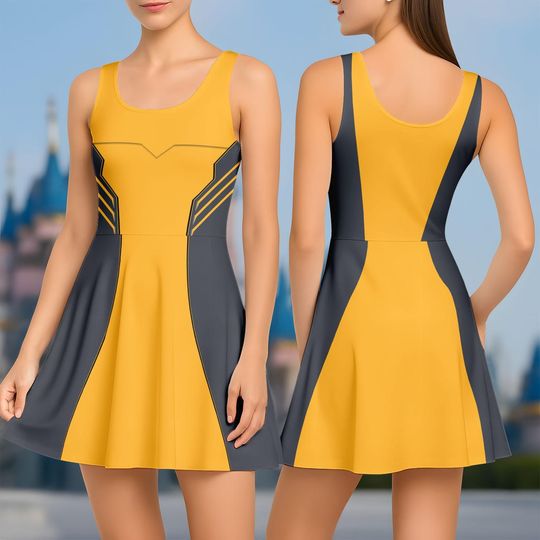 Wolverine Costume Skater Dress, Marvel Cosplay Skater Dress, Superhero Outfit For Women, X-Men Costume Dress, Wolverine Inspired Look