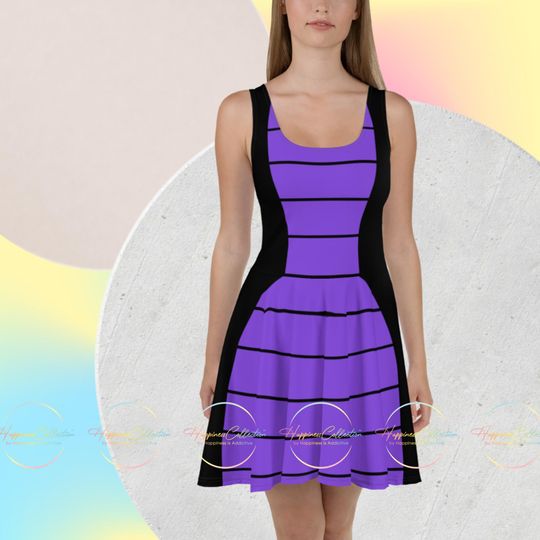 Murphy Inspired Mistress of All Evil Dragon Skater Dress  Powerful Sleeveless Athletic Wear, Disneybounding, Cruise, Marathon, Halloween