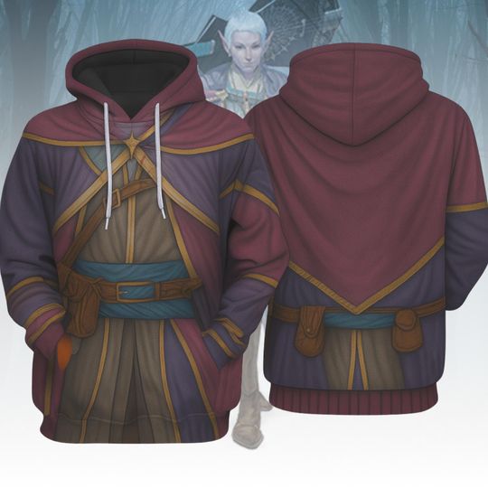 Bard Dungeons And Dragons Costume Hoodie, DnD Musician Cosplay Hoodie Men, Fantasy RPG Halloween Hoodie, Gamer Fan Gift