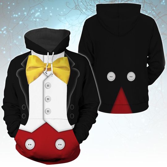 Mickey Tuxedo Costume Hoodie And Joggers, Disney Matching Tracksuit Set, Classic Mickey Mouse Halloween Outfit For Adults, Disneybound