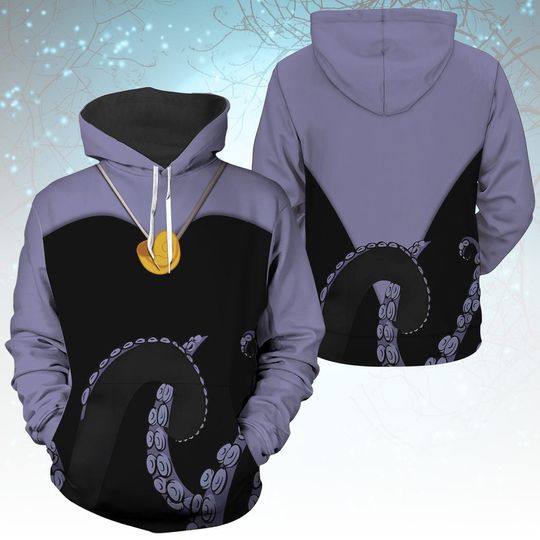 Ursula Costume Hoodie And Leggings, Sea Witch Disney Villain Outfit, Halloween Cosplay Set For Women, Little Mermaid Inspired Hoodie