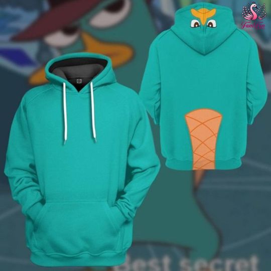 Perry the Platypus Hoodie, Phineas and Ferb Cosplay Pullover, Agent P Costume Sweatshirt, Vintage Cartoon Fan Gift