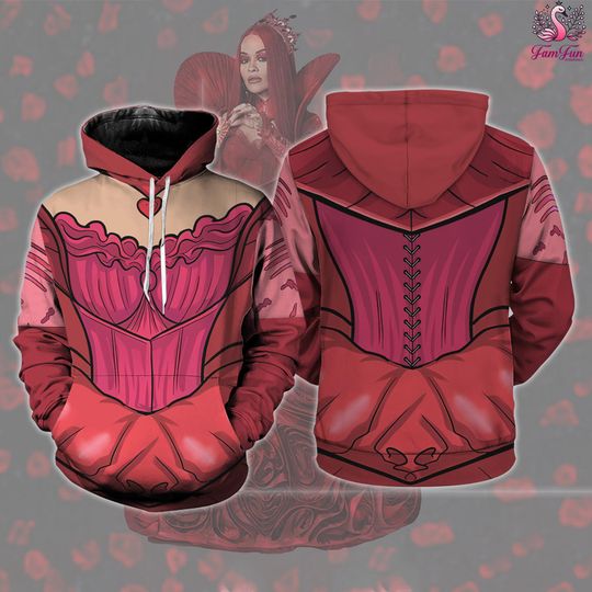 Descendants Queen of Hearts All Over Print Hoodie, Descendants The Rise of Red Costume, Descendants Halloween Cosplay, Disneyland Halloween