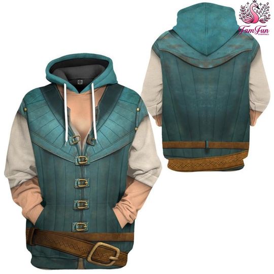 Flynn Rider Rapunzel Costume Cosplay T-Shirt, Flynn Rider 3D Hoodie, Tangled Princess Costume, Halloween Costume Shirt, Men Cosplay Tee