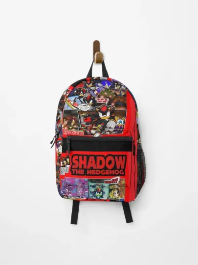 Shadow the Hedgehog Comic Cover Backpack, Art Style Gamer School Bag