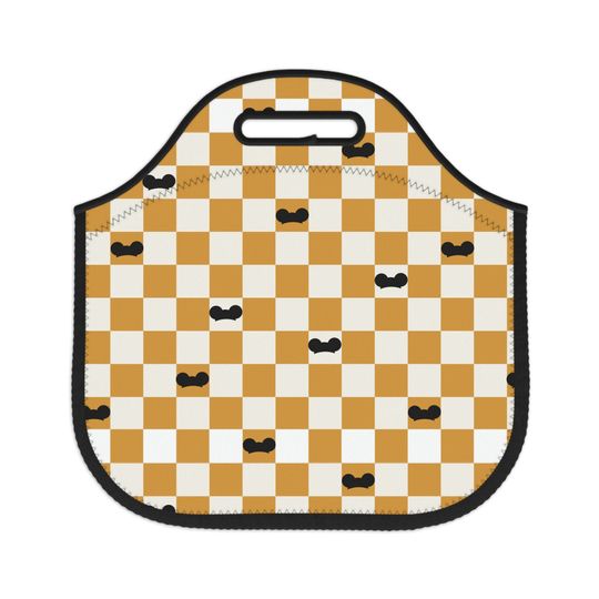 Checkered Neoprene Lunch Bag, Mother's Day Gift, Back To School Lunch Bag, kids Lunchbox