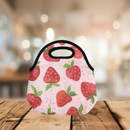Neoprene Lunch Bag - Strawberries