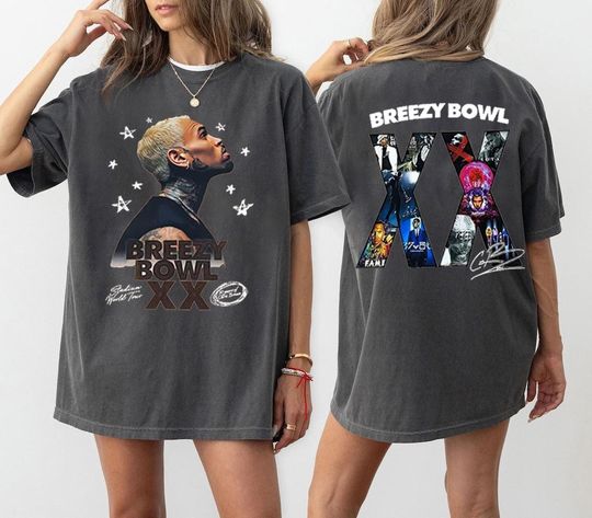 Chris Brown Breezy Bowl XX Tour 2 Sided Tee, Chris Brown Graphic Tee, Chris Brown Breezy Tee, Cb Tour 2025 Shirt, Chris Brown Fan Gift