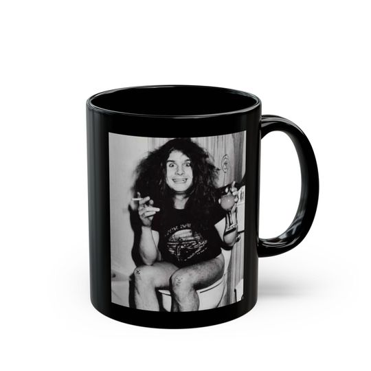 Ozzy Osbourne Fan Art Vintage Black Mug - Coffee Lover's Joke Drinkware, Unique Gift for Fans