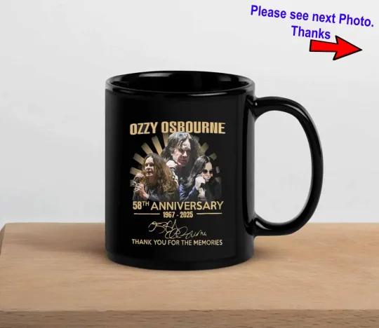 Ozzy Osbourne 58th Anniversary Vintage 1967-2025 Black Sabbath Coffee Mug