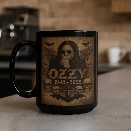 Ozzy Osbourne Memorial 15oz Ceramic Mug Tribute Coffee Legend Gift