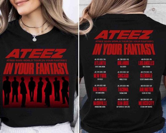 ATEEZ 2025 World Tour In Your Fantasy Shirt, Ateez Shirt, Ateez Golden Hour Part 2 Shirt, Ateez Merch, Ateez Tour North America Shirt