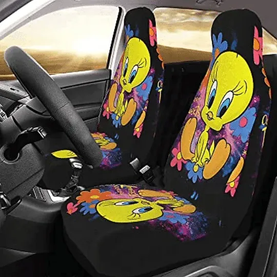 Tweety Bird Car Seat Covers Yellow Looney Tunes Cartoon Protector Gift