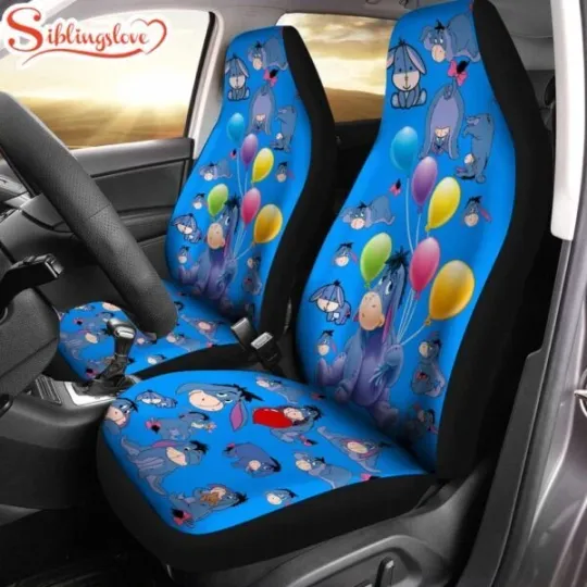 Eeyore Pattern Car Seat Covers Cute Cartoon Style Auto Gift for Drivers