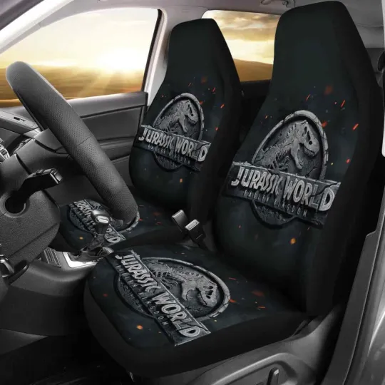 Jurassic Park Symbol Car Seat Covers 2020 Gift for Dinosaur Movie Fans