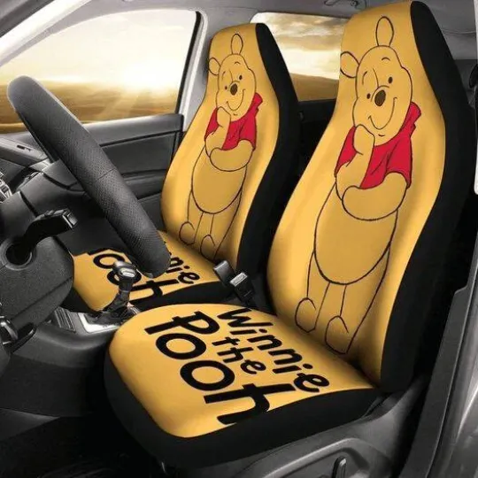Winnie the Pooh Car Seat Covers Cute Disney Bear Cartoon Auto Decor Gift