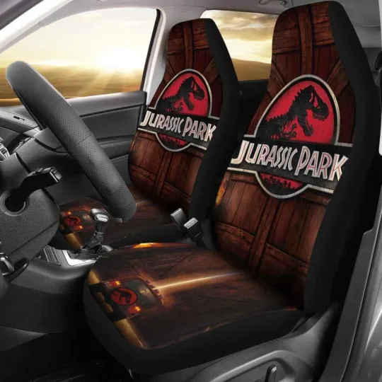 Jurassic Park Car Seat Covers Dinosaur Movie Gift for Fans Universal Fit