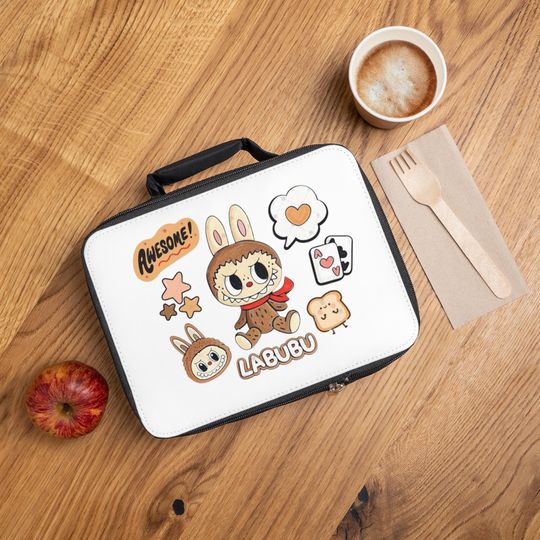LABUBU Lunch Bag for Kids, Fun Snack Carrier, School Supplies, Eco-Friendly Lunch Box, Adorable Meal Tote with LABUBU Design