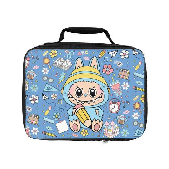 Labubu Inspired Kids Lunch Box Cute Back to School Lunch Bag for Girls Kawaii Bunny Monster School Supplies Theme