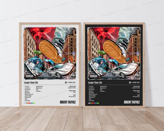 Brent Faiyaz Poster | Larger than Life Poster | Music Poster | Album Cover Poster | Tracklist Poster | Brent Faiyaz