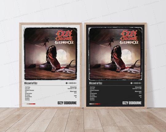 Ozzy Osbourne Poster | Blizzard of Ozz Poster | Music Poster | Album Cover Poster | Tracklist Poster | Ozzy Osbourne