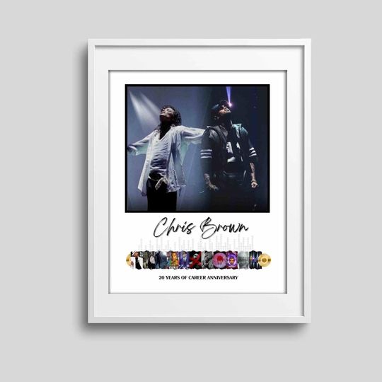 Chris Brown & Michael Jackson Tribute Wall Poster| Printable Wall Art | Concert Fan Art | Breezy Bowl 2025 Download | Music Poster