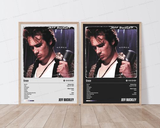 Jeff Buckley Poster | Grace Poster | Music Poster | Album Cover Poster | Tracklist Poster | Jeff Buckley