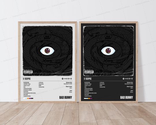 Bad Bunny Poster | X 100PRE Poster | Music Poster | Album Cover Poster | Tracklist Poster | Bad Bunny