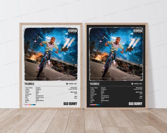 Bad Bunny Poster | YHLQMDLG Poster | Music Poster | Album Cover Poster | Tracklist Poster | Bad Bunny