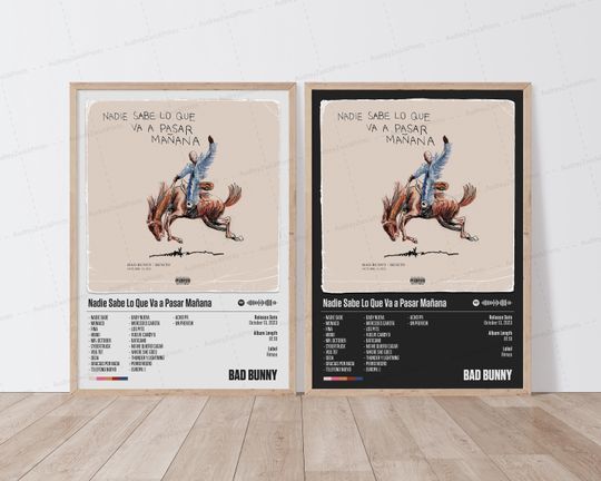 Bad Bunny Poster | Nadie Sabe Lo Que Va a Pasar Maana Poster | Music Poster | Album Cover Poster | Tracklist Poster | Bad Bunny