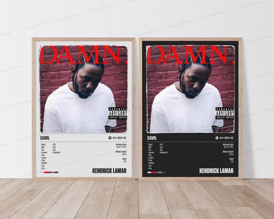 Kendrick Lamar Poster | DAMN. Poster | Music Poster | Album Cover Poster | Tracklist Poster | Kendrick Lamar