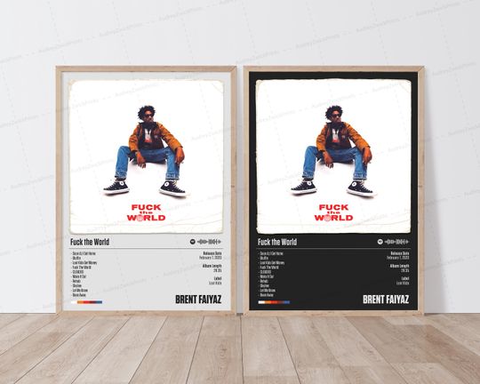 Brent Faiyaz Poster | Fuck the World Poster | Music Poster | Album Cover Poster | Tracklist Poster | Brent Faiyaz