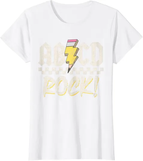 ABCD Rock Back to School First Day Shirt for Boys Kid Ladies' Crewneck T-Shirt