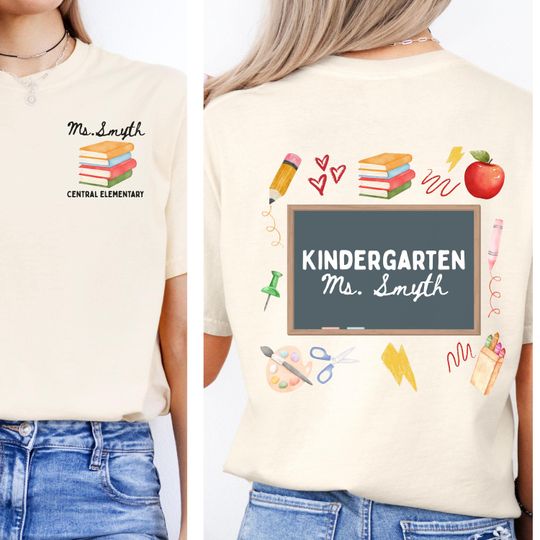 Comfort Colors kindergarten team teacher shirt Kinder team matching group tshirt Personalized back to school shirt Teacher appreciation gift