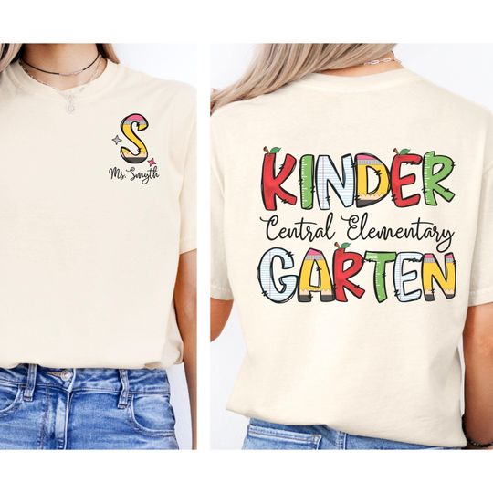 Comfort Colors kindergarten team teacher shirt Kinder team matching group tshirt Personalized back to school shirt Teacher appreciation gift