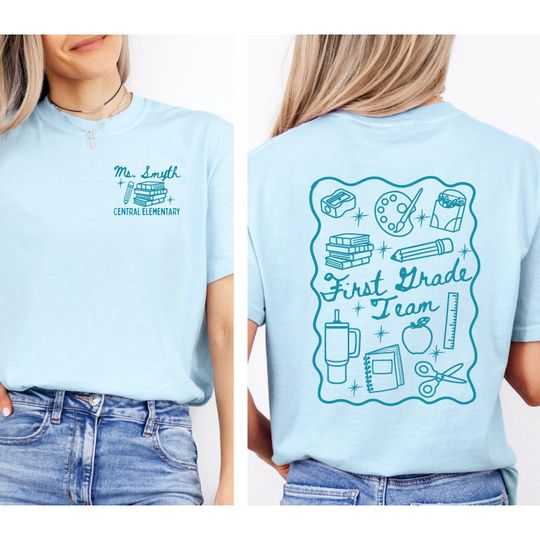 Comfort Colors first grade teacher shirt 1st grade team matching group tshirt Personalized back to school shirt Teacher appreciation gift