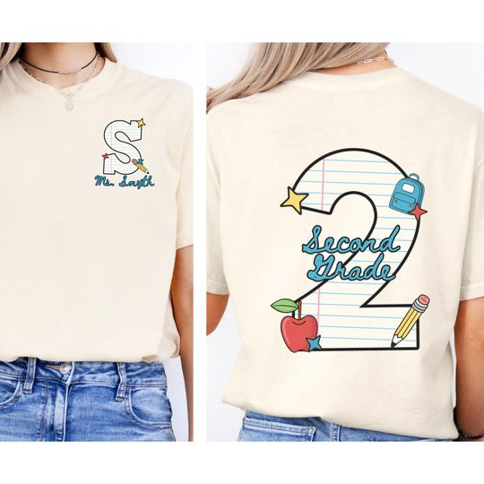 Comfort Colors second grade team teacher shirt 2nd grade matching group tshirt Personalized back to school shirt Teacher appreciation gift