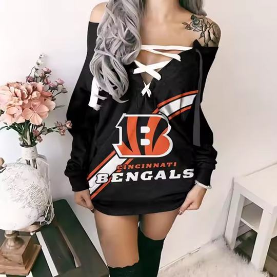 Cincinnati Bengals Lace Up Sweatshirt