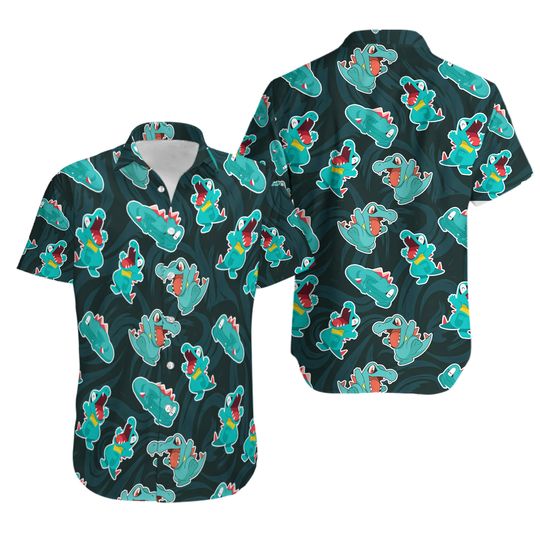 Dinosaur Cute Hawaiian Shirt Water Type Special Shirt Anime Shirt Totodile Gifts