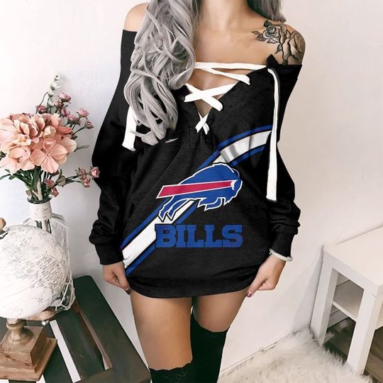 Buffalo Bills Long Lace Up Sweatshirt