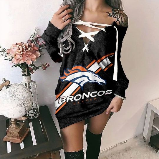 Denver Broncos Long Lace Up Sweatshirt